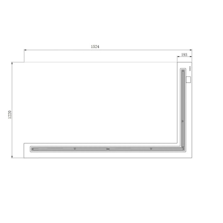 L Shape Intelligent Bio Ethanol Linear Fireplace With Remote Control